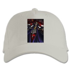 Бейсболка с принтом Оверлорд Могучий Герой - белая