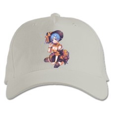 Бейсболка с принтом Ре Зеро ЖИзнь С Нуля В Альтернативном Мире Рем Ведьма - белая