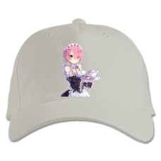 Бейсболка с принтом Ре Зеро ЖИзнь С Нуля В Альтернативном Мире Рем - белая