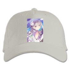 Бейсболка с принтом Ре Зеро ЖИзнь С Нуля В Альтернативном Мире Принцесса Эмилия - белая