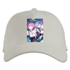 Бейсболка с принтом Ре Зеро ЖИзнь С Нуля В Альтернативном Мире Рам И Рем БлИзнецы - белая