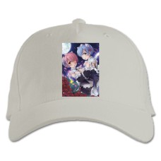 Бейсболка с принтом Ре Зеро ЖИзнь С Нуля В Альтернативном Мире Рем И Рам Девушки Принт - белая