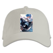 Бейсболка с принтом Ре Зеро ЖИзнь С Нуля В Альтернативном Мире Рем Арт Версия - белая