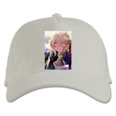 Baseball cap with Print Violet Evergarden Crying Girl - white