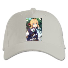 Baseball cap with Print Violet Evergarden Waiting - white
