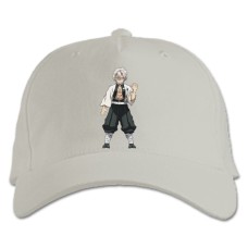 Baseball cap with Print Demon Slayer Kimetsu No Yaiba Haru Ushio - white