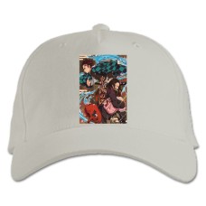 Baseball cap with Print Demon Slayer Kimetsu No Yaiba Main Heroes - white