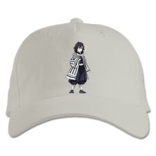 Baseball cap with Print Demon Slayer Kimetsu No Yaiba Obanai Iguro - white