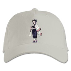 Baseball cap with Print Demon Slayer Kimetsu No Yaiba Kochou Shinobu - white