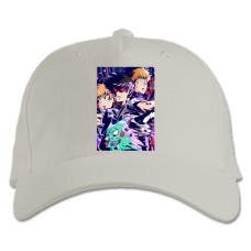 Бейсболка с принтом Моб Психо 100 Яркий Принт - белая