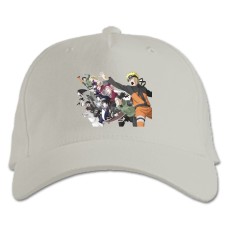 Бейсболка с принтом Наруто Герои - белая