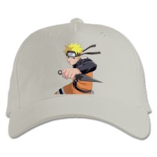 Бейсболка с принтом Наруто Герой - белая