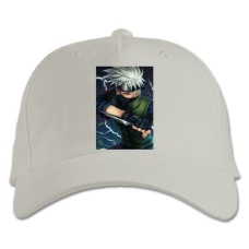 Бейсболка с принтом Наруто Какаши Хатаке Герой - белая