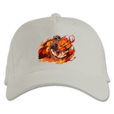 Бейсболка с принтом Наруто Огонь Принт - белая