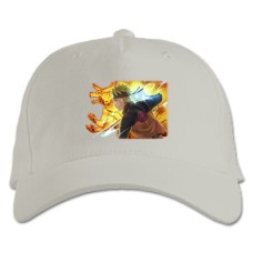 Бейсболка с принтом Наруто Битва Герой - белая