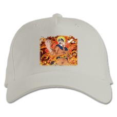 Бейсболка с принтом Наруто Сильный - белая