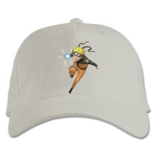 Бейсболка с принтом Наруто Бегущий Герой - белая