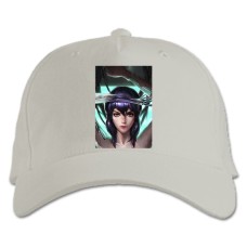 Бейсболка с принтом Призрак В Доспехах Мотоко Кусанаги Девушка - белая