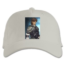Бейсболка с принтом Призрак В Доспехах Герой - белая