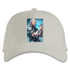 Бейсболка с принтом Призрак В Доспехах Героический Принт - белая