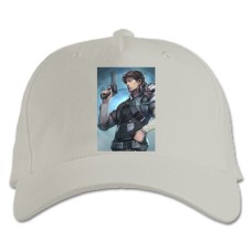 Бейсболка с принтом Призрак В Доспехах Принт Герой - белая