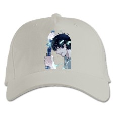 Baseball cap with Print Blue Exorcist Sword Print - white