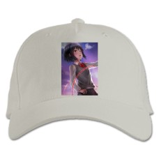 Baseball cap with Print Your Name Mitsuha Miyamizu Hero - white