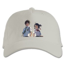 Baseball cap with Print Your Name Main Heroes Print - white