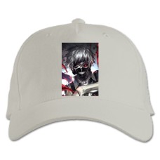 Baseball cap with Print Tokyo Ghoul Ken Kaneki - white