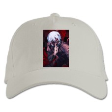 Baseball cap with Print Tokyo Ghoul Ken Kaneki Hero - white