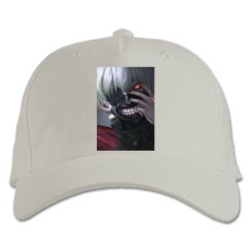 Baseball cap with Print Tokyo Ghoul Hero Ken Kaneki - white