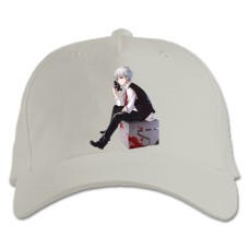 Baseball cap with Print Tokyo Ghoul Boy Hero - white