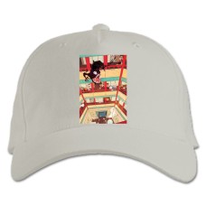 Baseball cap with Print Sen To Chihiro No Kamikakushi Kaonashi Art - white