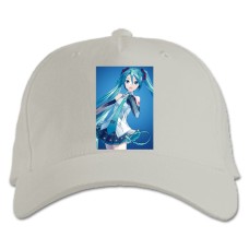 Baseball cap with Print Hatsune Miku Happy Girl - white