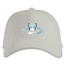 Baseball cap with Print Hatsune Miku Face - white