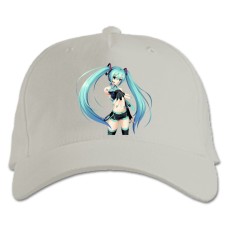 Baseball cap with Print Hatsune Miku Girl Music - white