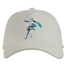 Baseball cap with Print Hatsune Miku Dancing - white