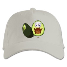 Бейсболка с принтом Кобаяши И Её Горничная-Дракон Авокадо Принт - белая