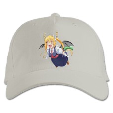 Бейсболка с принтом Кобаяши И Её Горничная-Дракон Тору Герой - белая