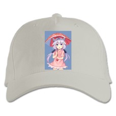 Бейсболка с принтом Кобаяши И Её Горничная-Дракон Прекрасный Канна Камуи - белая