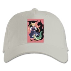 Бейсболка с принтом Кобаяши И Её Горничная-Дракон Тору Дракон - белая