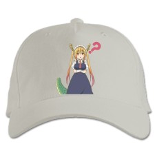 Бейсболка с принтом Кобаяши И Её Горничная-Дракон Вопрос Тору - белая