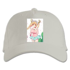 Бейсболка с принтом Кобаяши И Её Горничная-Дракон Красивая Тору - белая