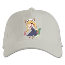 Бейсболка с принтом Кобаяши И Её Горничная-Дракон Дракон Тору - белая