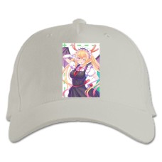 Бейсболка с принтом Кобаяши И Её Горничная-Дракон Тору Принт - белая