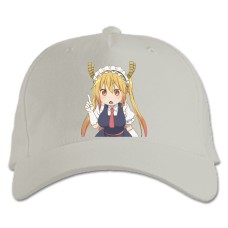 Бейсболка с принтом Кобаяши И Её Горничная-Дракон Забавная Тору - белая