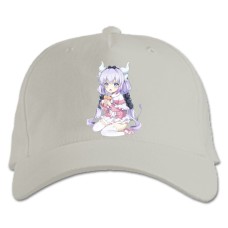 Бейсболка с принтом Кобаяши И Её Горничная-Дракон Канна Камуи Герой - белая