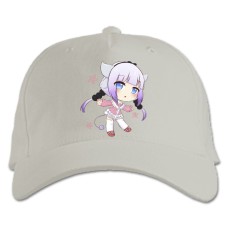 Бейсболка с принтом Кобаяши И Её Горничная-Дракон Маленькая Канна - белая