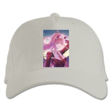 Baseball cap with Print Darling In The Franxx Print Zero Two - white