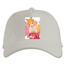 Baseball cap with Print Sewayaki Kitsune No Senko-San Neko Girl - white